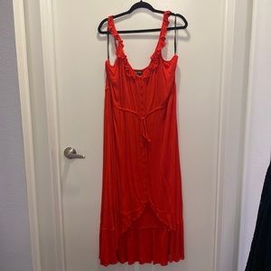 City Chic Maxi Dress in Coral. Size M/18.